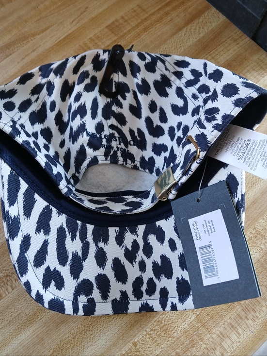 Kate Spade NWT Navy/White Leopard Spot Baseball Cap - Picture 4 of 4